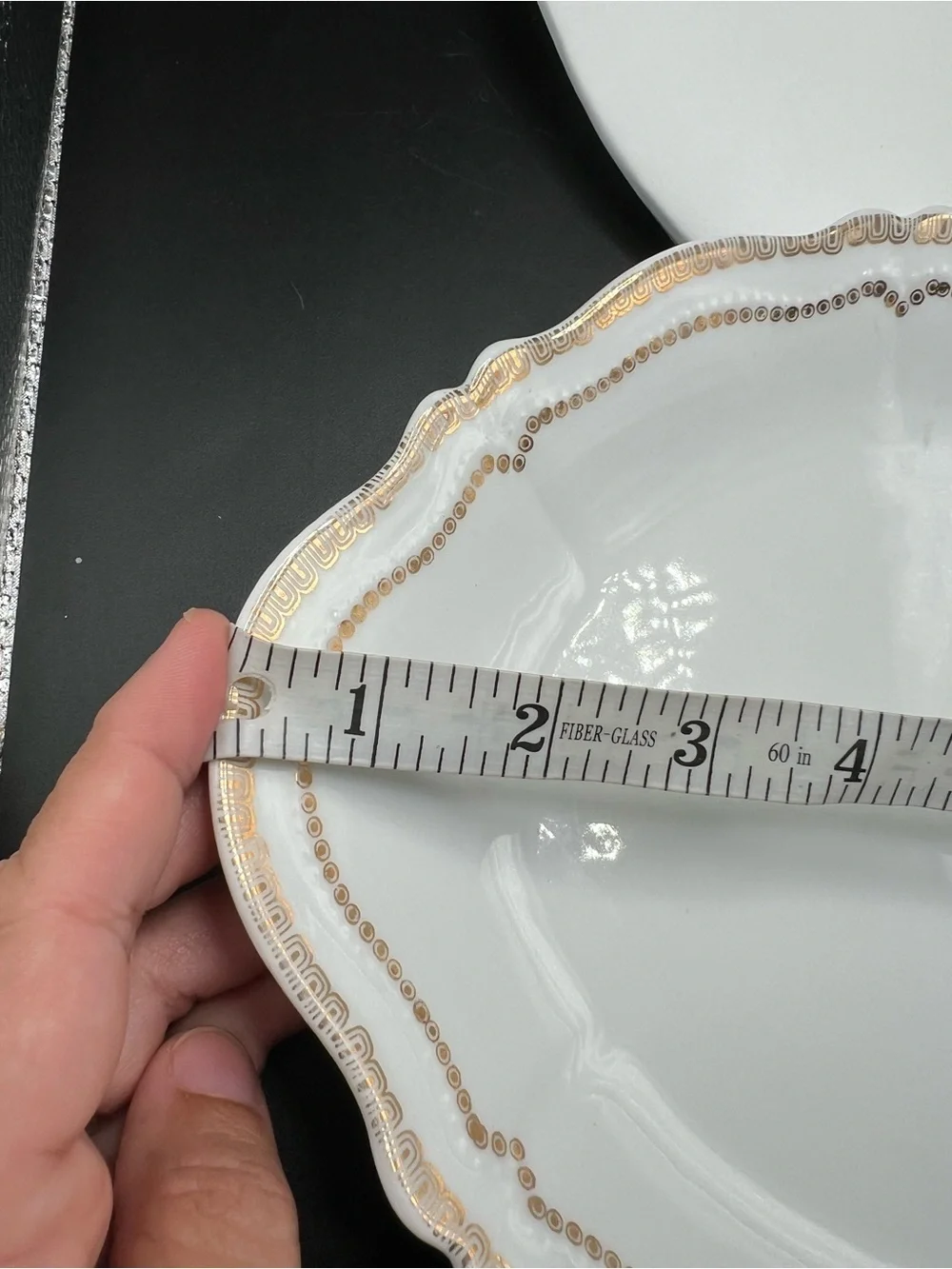 VTG O &E.G Royal Austria Porcelain White & Gold 13” Oval Serving Platter Ornate
